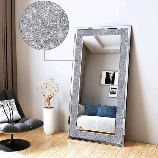 120x60cm stor väggmonterad ramlös sminkspegel, dekorativ väggspegel, lyxig design, högupplöst, lätt att installera
