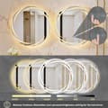 Miniatyrbild 4 av 7: Ø600mm 20W rund upplyst badrumsspegel, anti-dimma LED sminkspegel med minnesfunktion, 3 ljus färg