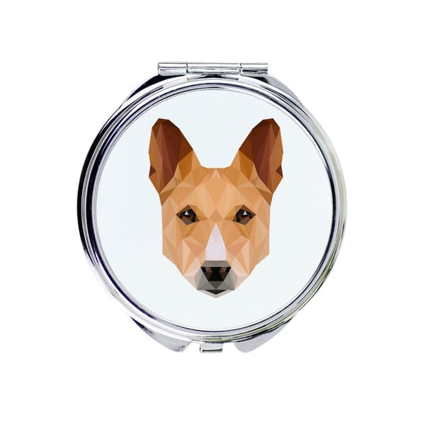 Basenji, Basenji, Congo Dog - et spejl med et foto og en geometrisk inskription af Art-Dog