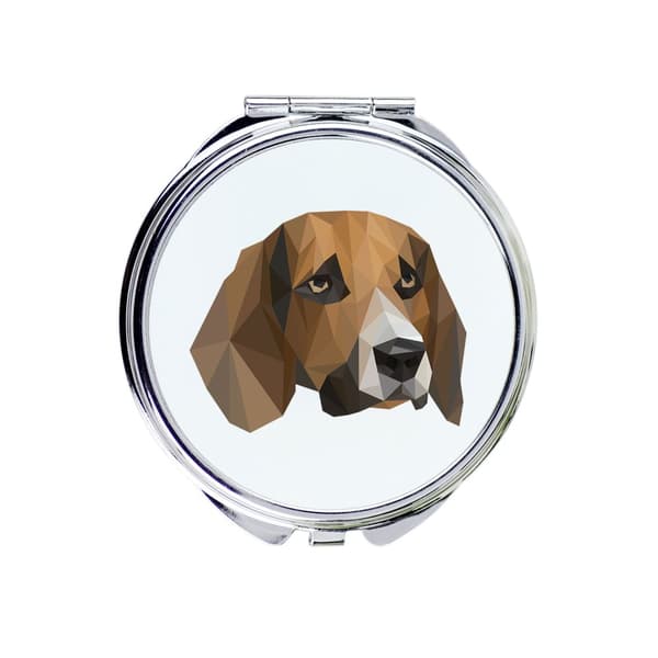 Beagle - et spejl med et foto og en geometrisk inskription af Art-Dog