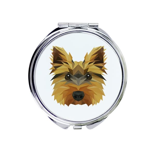 Yorkshire Terrier, York, York, Yorkie - et spejl med et foto og en geometrisk inskription af Art-Dog