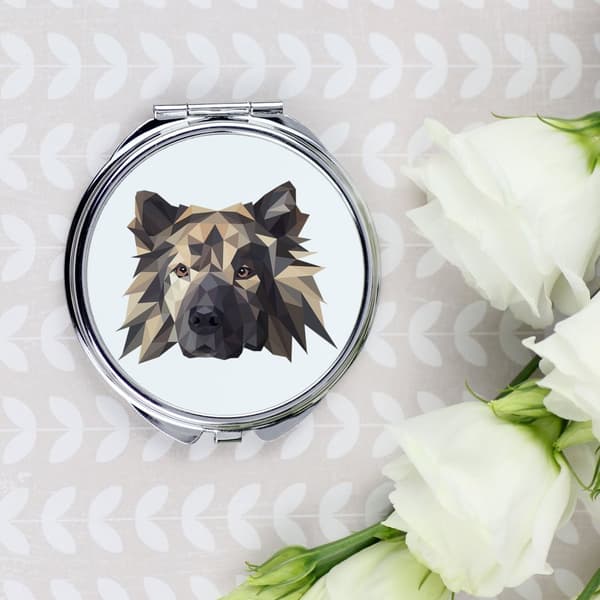 Eurasier, Eurasian - peili valokuvalla ja geometrisella kirjoituksella Art-Dog
