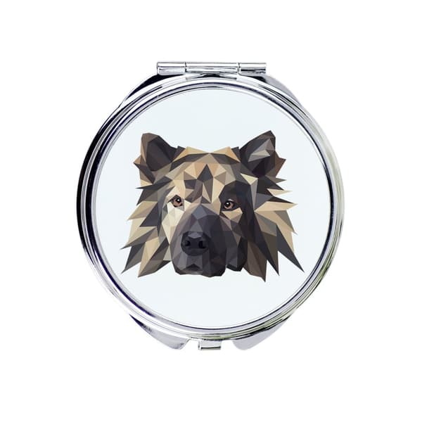 Eurasier, Eurasian - peili valokuvalla ja geometrisella kirjoituksella Art-Dog