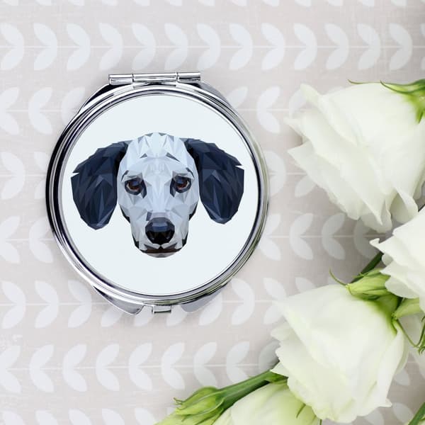 Dalmatian, Dalmatian Pointer - et spejl med et foto og en geometrisk inskription af Art-Dog