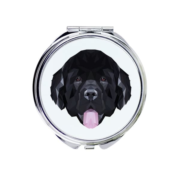 Newfoundland, Newfoundland, Wodołaz - et spejl med et foto og en geometrisk inskription af Art-Dog