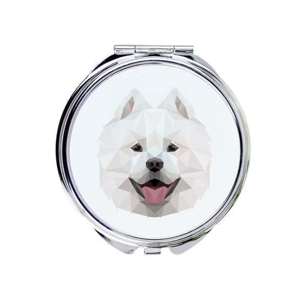 Samoyed, Samoyed, Samoyedskaja - et spejl med et foto og en geometrisk inskription af Art-Dog