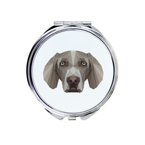 Weimaraner, Weimaraner - et spejl med et foto og en geometrisk inskription af Art-Dog