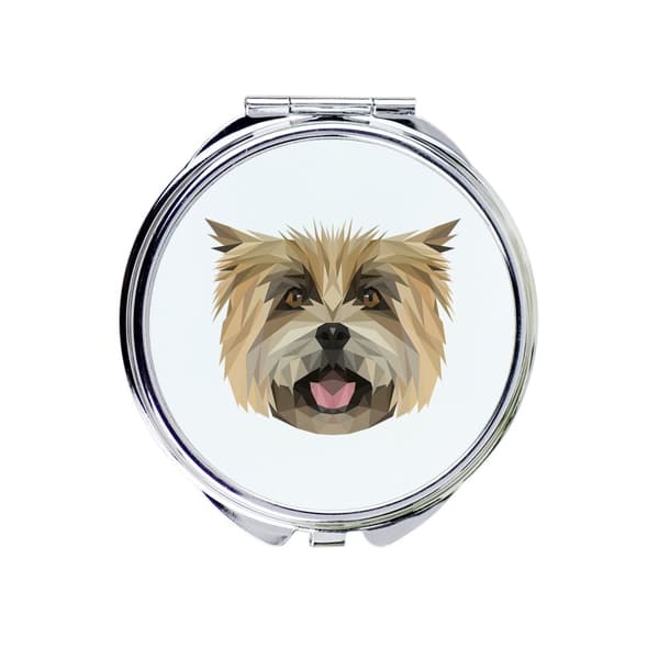 Cairn Terrier - et spejl med et foto og en geometrisk inskription af Art-Dog