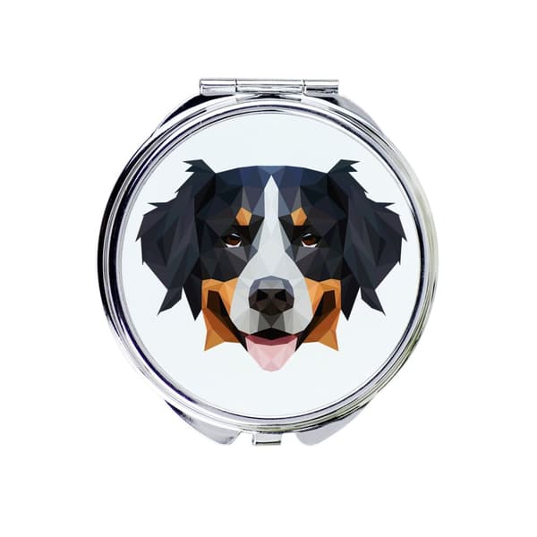 Berninpaimenkoira, Berninpaimenkoira - peili valokuvalla ja geometrisella kirjoituksella Art-Dog