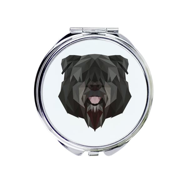Bouvier des Flandres - peili valokuvalla ja geometrisella kirjoituksella Art-Dogilta
