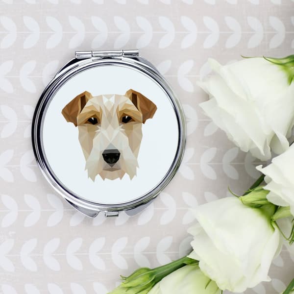 Trådhårig foxterrier - spegel med foto och geometrisk inskription av Art-Dog