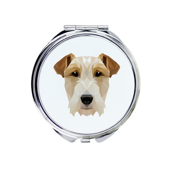 Trådhåret foxterrier - spejl med foto og geometrisk inskription af Art-Dog