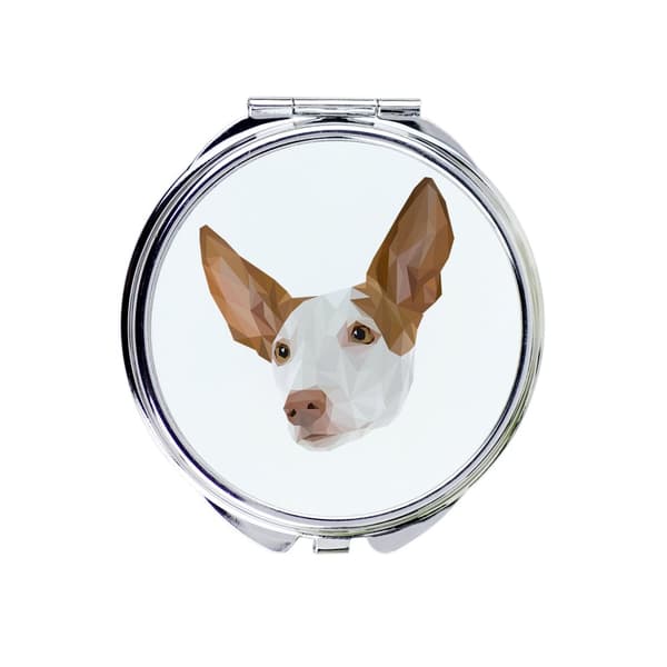 Podenco Ibizalta, Podenco Ibicenco - peili valokuvalla ja geometrisella kirjoituksella Art-Dog