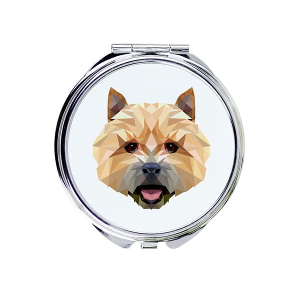 Norwich Terrier - et spejl med et foto og en geometrisk inskription af Art-Dog