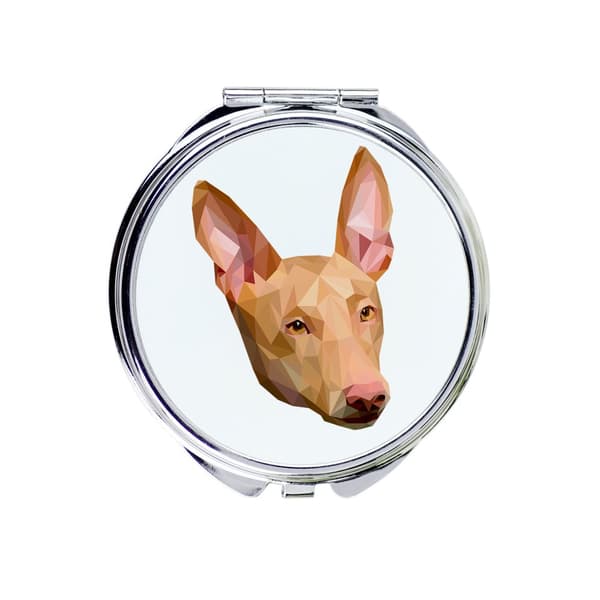 Faraos hund, maltesisk greyhound - et spejl med et foto og en geometrisk inskription af Art-Dog