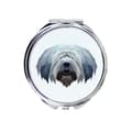 Miniatyrbillede 1 af 3: Polsk Lowland Sheepdog, PON - et spejl med et foto og en geometrisk inskription af Art-Dog