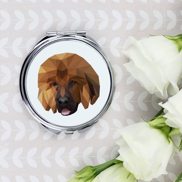 Tiibetinmastiffi, Tiibetin tanskandoggi - peili valokuvalla ja geometrisella kirjoituksella Art-Dog