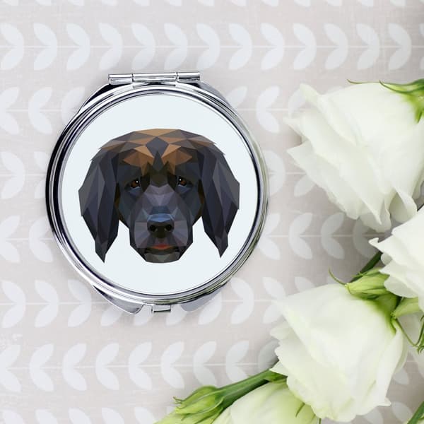 Leonberger - et spejl med et foto og en geometrisk inskription af Art-Dog