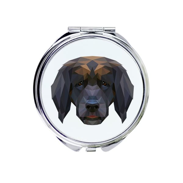 Leonberger - et spejl med et foto og en geometrisk inskription af Art-Dog