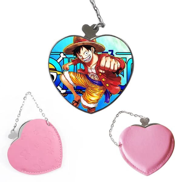 Manga One Piece Luffy Bärbar Kompakt Sminkspegel