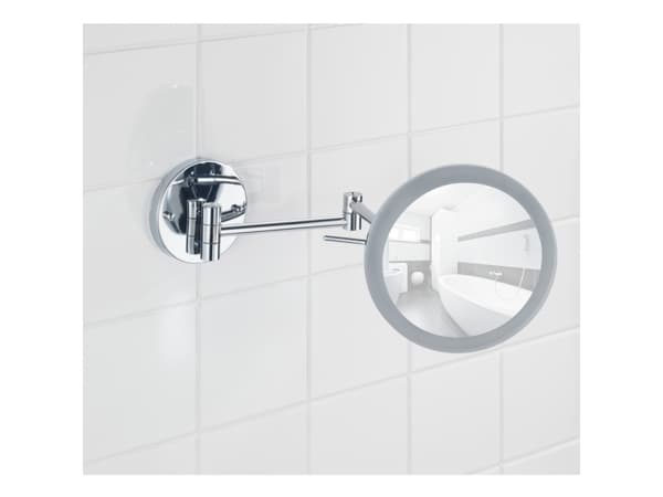 Kosmetisk speil Wenko veggspeil Aura LED 10-40 x 24,5 cm kromstål