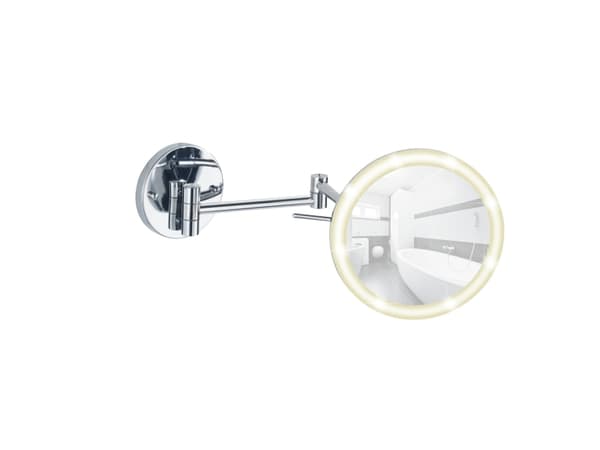 Kosmetisk speil Wenko veggspeil Aura LED 10-40 x 24,5 cm kromstål