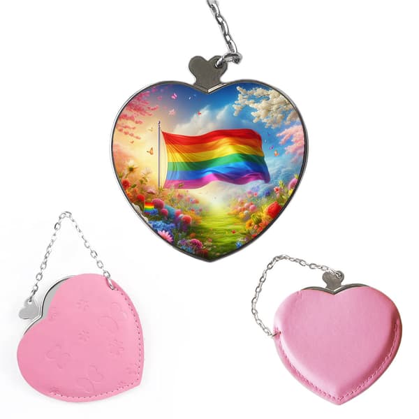 LGBTQ Pride Bärbar Kompakt Sminkspegel