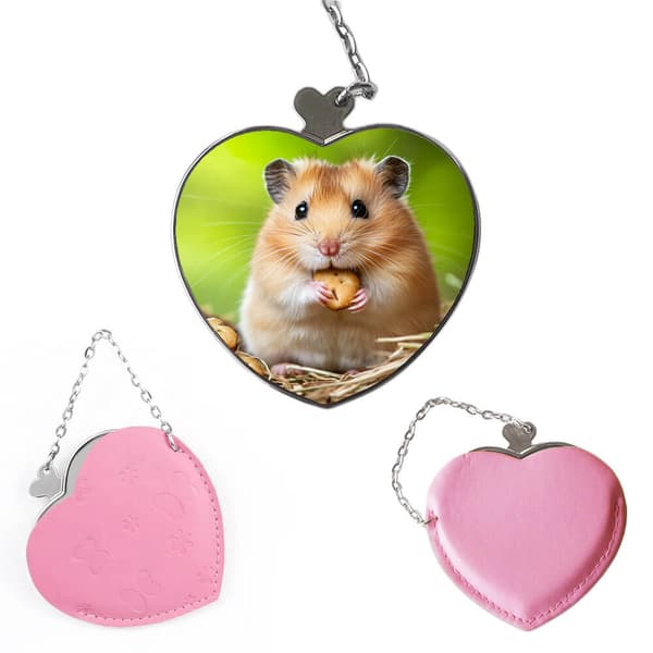Djur Hamster Bärbar Kompakt Sminkspegel