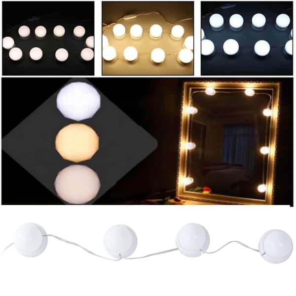 LED-sminkspegelbelysning – 10-pack med USB
