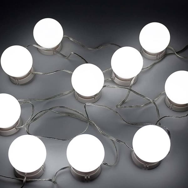 LED-sminkspegelbelysning – 10-pack med USB