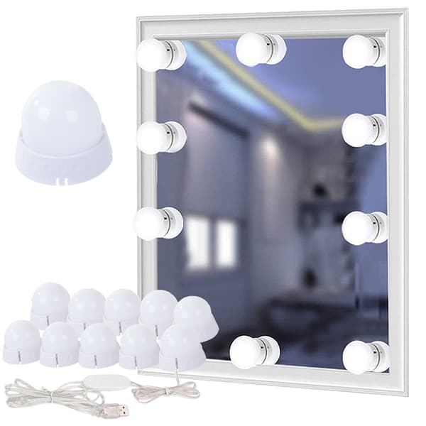 LED-sminkspegelbelysning – 10-pack med USB