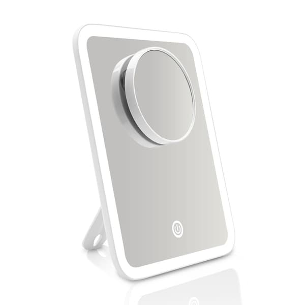 EMKE Meikkipeili LEDillä - USB-lataus, 3x suurennus, himmennettävä, matkoille ja kotiin