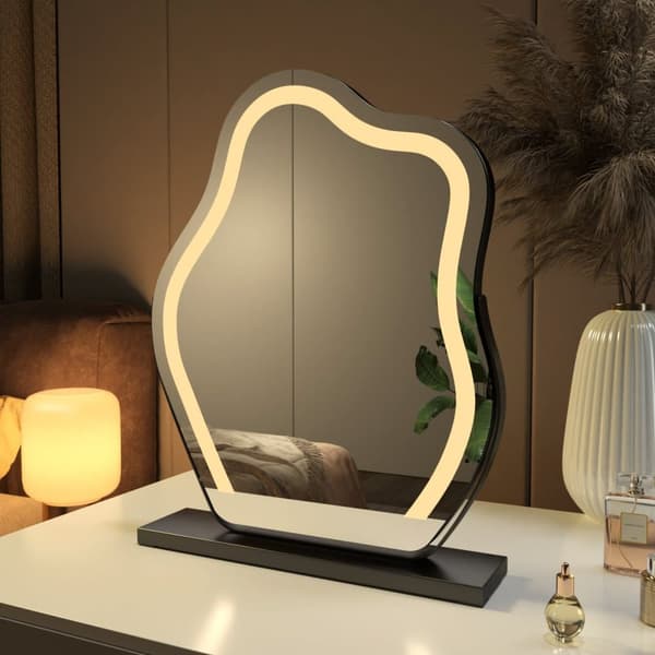 EMKE Hollywood Style Sminkspegel 58x45cm - Professionell sminkbelysning, dimbar, peka, roterande