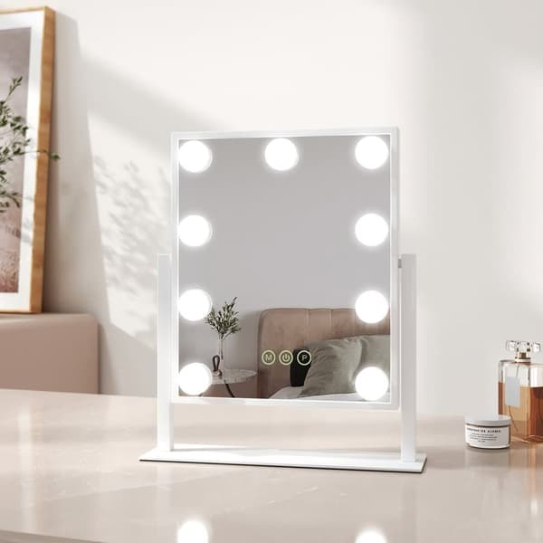 EMKE Hollywood Peili 36x30.5cm - 7x suurennus, himmennettävä LED, 360° kääntö, valkoinen