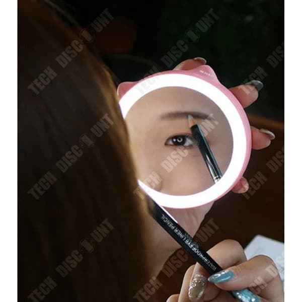 TD® upplyst ficksminkspegel led professionell billig resa kvinna mormor rund usb powerbank bärbar lumiere