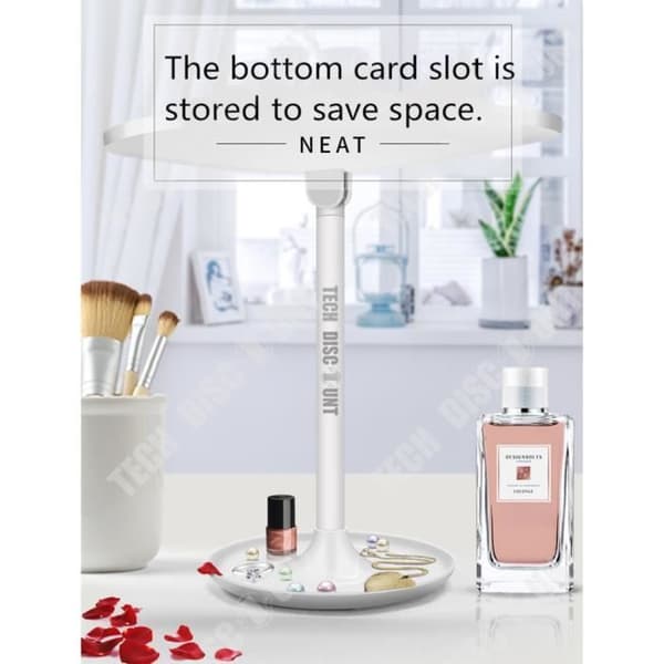 TD® Mirror Pekskärm led upplyst makeup professionell damgåva roterande förstoring justerbar förvaring