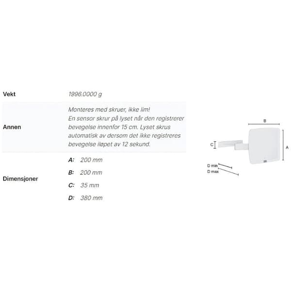 Smedbo Outline 492 Sminkespeil 7x Vegghengt