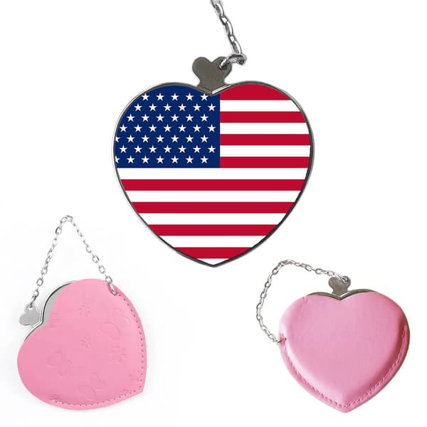 USA Flagga Bärbar Kompakt Sminkspegel