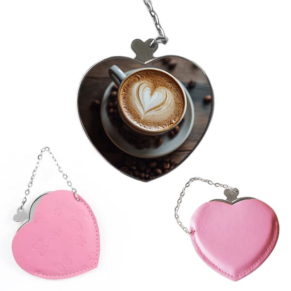 Kaffe Latte Cappuccino Bärbar Kompakt Sminkspegel