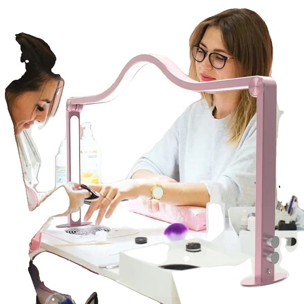 Halvmåne Nagellampa, Steglös Dämpning, Hög CRI,ROSA