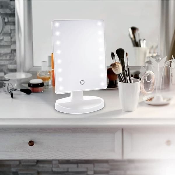 Justerbar Sminkspegel m LED . Vit