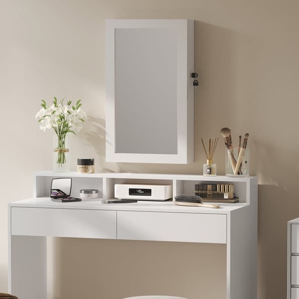 Smykkeskab, SONGMICS JJC051K01, 10x37x67 cm, Hvid