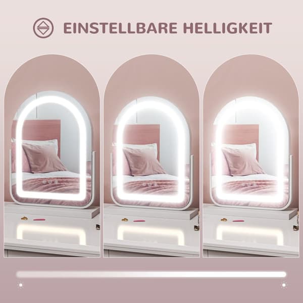 OBOSOE LED-Sminkspegel 33x44,5 cm, 3 Ljuslägen, 360° Roterbar, Touch Styrning