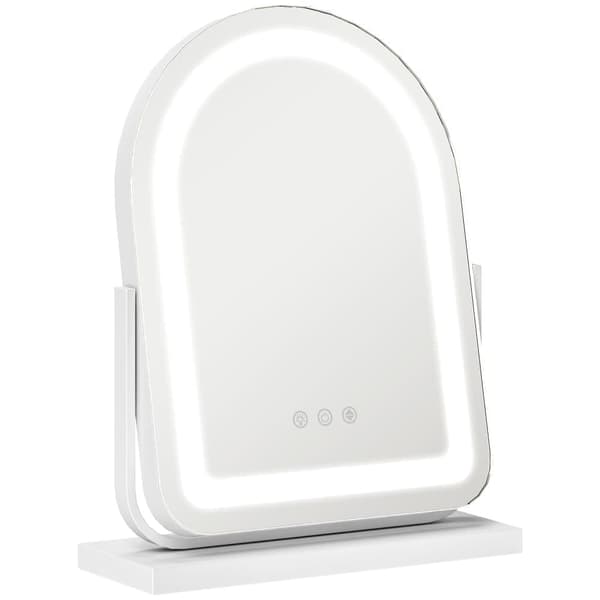 OBOSOE LED-Sminkspegel 33x44,5 cm, 3 Ljuslägen, 360° Roterbar, Touch Styrning