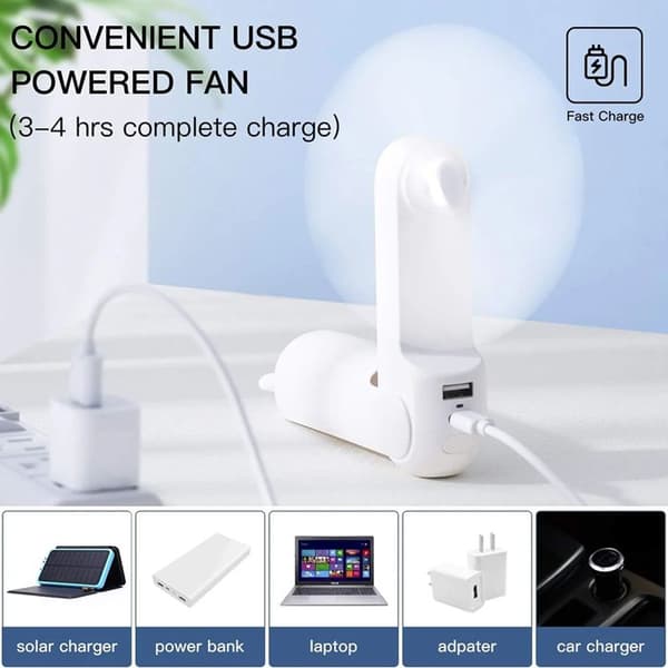 Högkvalitativ handfläkt Life8 Plus (F8X) med ficklampa, portabel, 4500 mAh JISULIFE brun