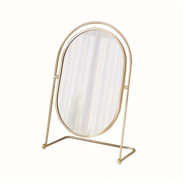 Makeup Spejl, Oval Form, Justerbar Vinkel,Gylden