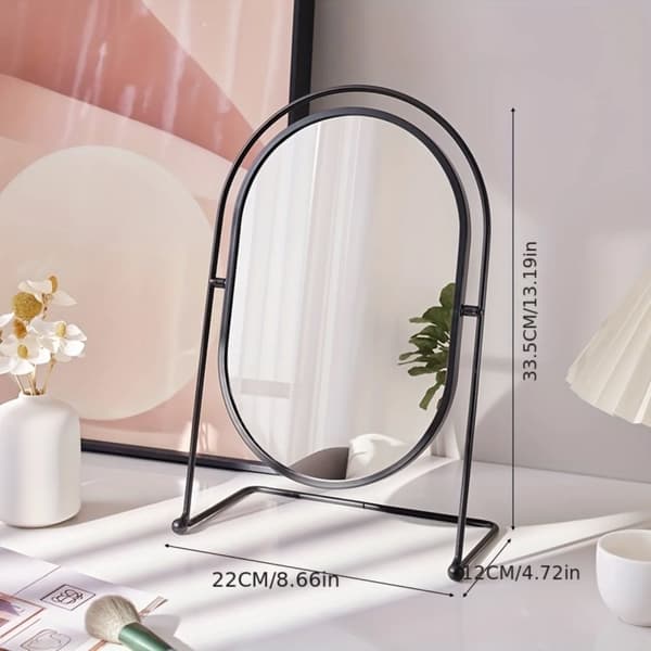 Makeup Spejl, Oval Form, Justerbar Vinkel,Sort