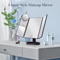 Miniatyrbild 2 av 4: Sminkspegel, 10X förstoring, beröringsstyrd LED, tri-fold design