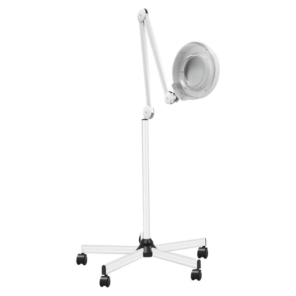 LED Förstoringslampa, 360° Rotera, 5x Förstoring, Stående Design,VIT
