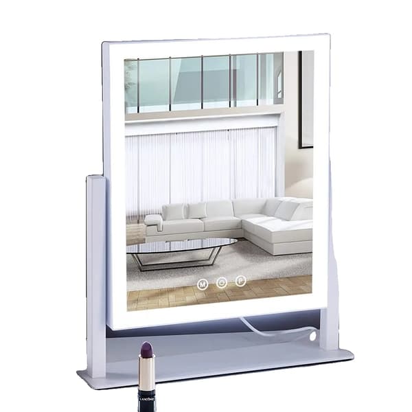 Lysende Makeup Spejl, Justerbar Lysstyrke, 360° Rotation,HVID